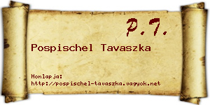 Pospischel Tavaszka névjegykártya